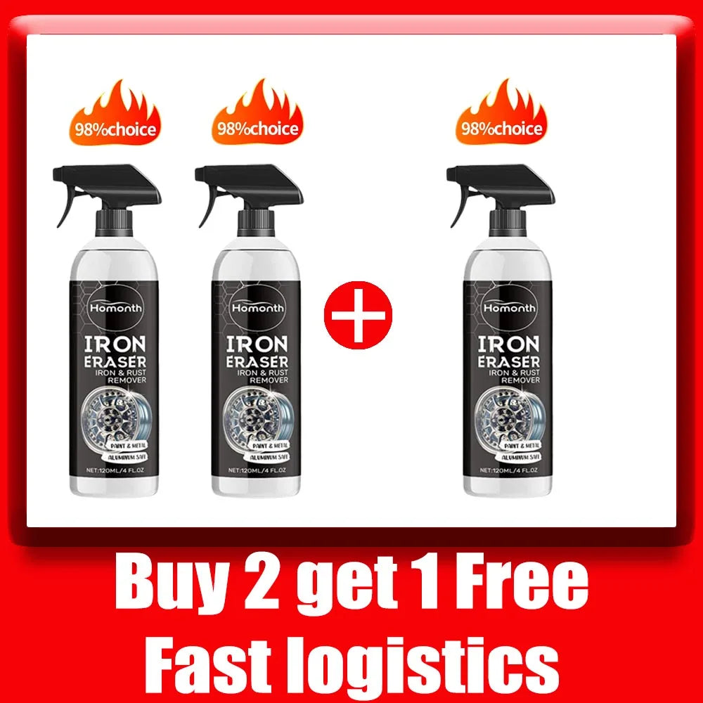 Car Wheel Rust Remover Spray 120ml – Fast-Acting Cleaner for Alloy Rims & Tire Stains – pH-Balanced – 1pc / 3pc / 5pc / 10pc