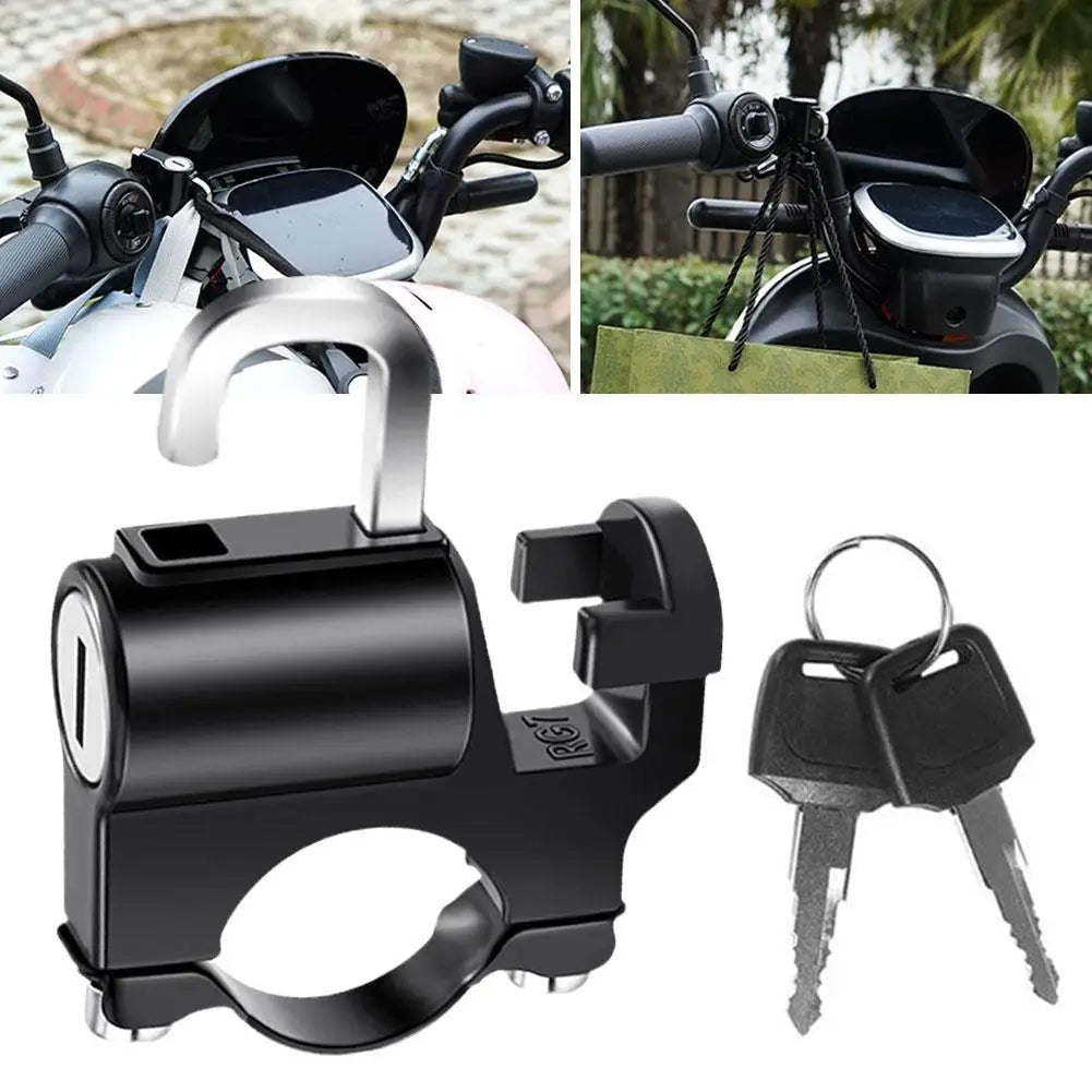 Helmet Lock for Motorcycle Scooter Atv Bicycle Universal Security Anti-theft Handlebar Lock 20mm-26mm with Keys Handle Locks