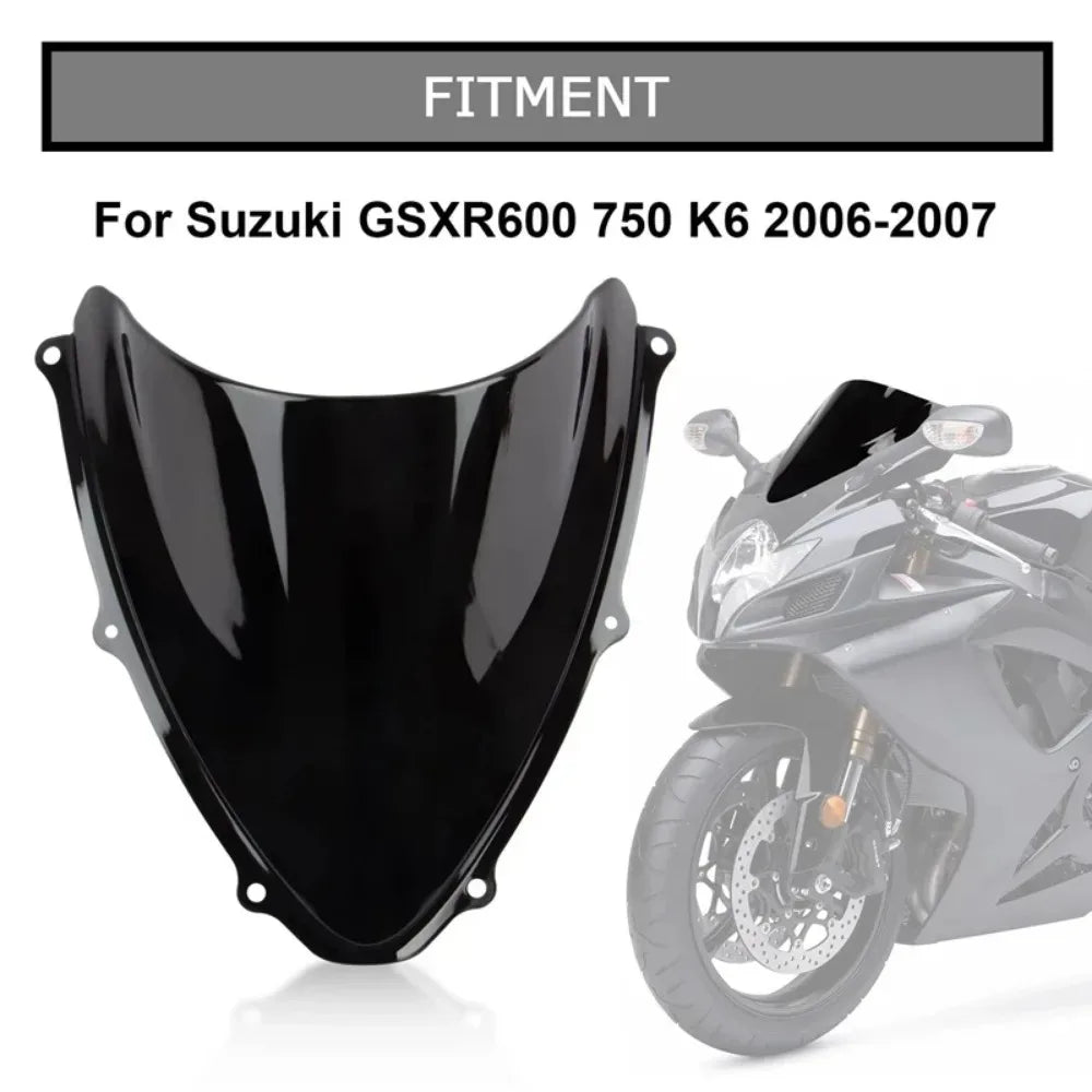 Motorcycle Windshield – Double Bubble for Suzuki GSXR600/GSXR750 K6/K7