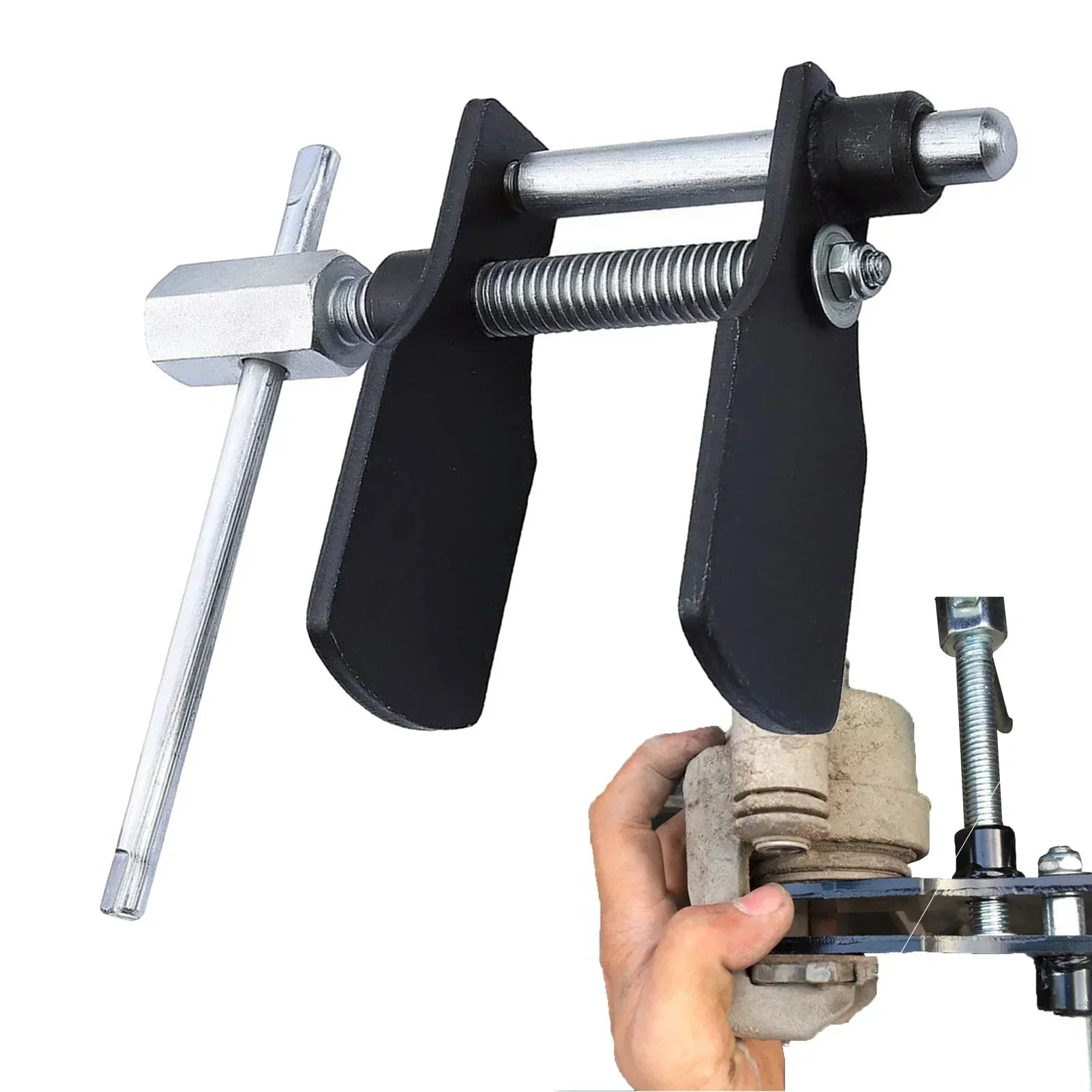 Vanadium Steel Disc Brake Pad Spreader – Brake Disc Tools – Brake Caliper Press Piston Compressor Reset Tool for Car and Motorcycle – 0–75mm – Silver – $29