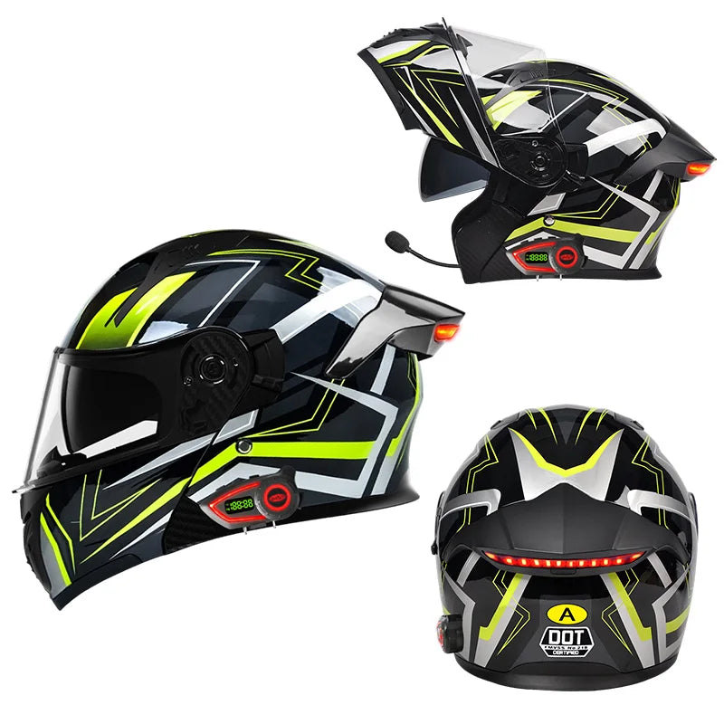 Modular Helmets – DOT Approved Bluetooth Motorcycle Helmet, Dual Visor & LED Tail Light