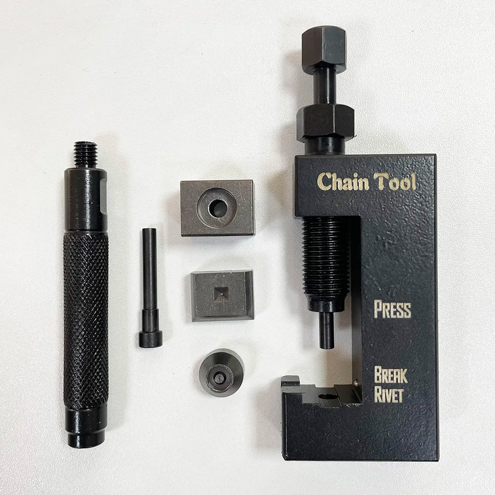 Motorcycle Chain Breaker & Riveting Tool Set – 520 / 525 / 530 Chains – Carbon Steel – Blue – $55