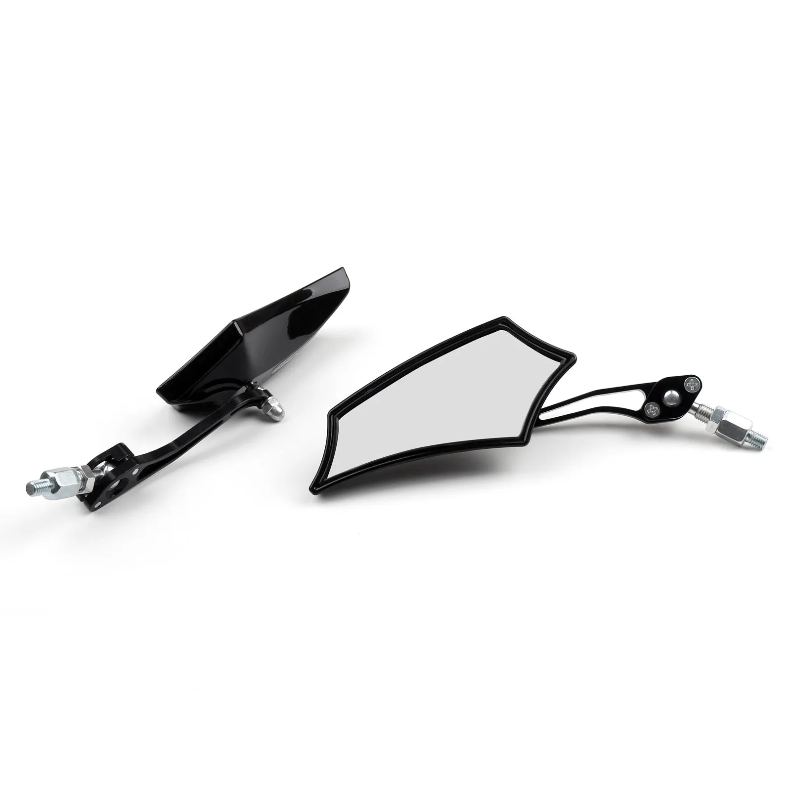 Universal Motorcycle Rear View Side Mirrors - 8mm 10mm Bolts - Fits Street Bike, Dirt Bike, Cruiser, Chopper, Scooter