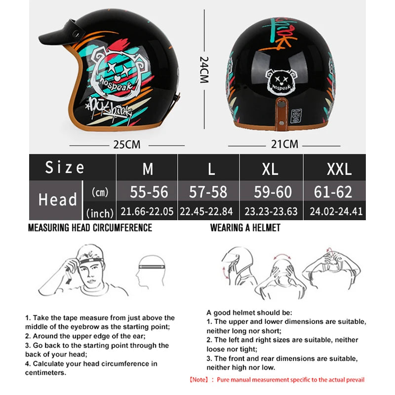 Open Face Helmets – DOT Certified Retro Motorcycle Helmet, Cafe Racer & Street Riding for Men