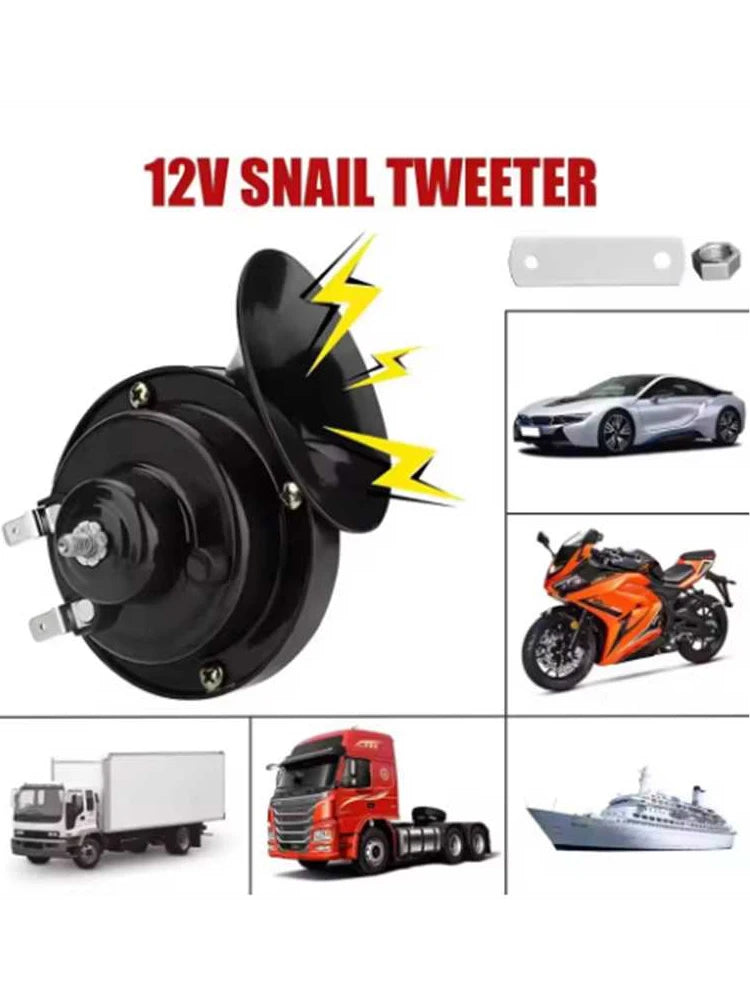 Motorcycle Horn – 12V/24V/48V Super Loud Waterproof Snail Horn