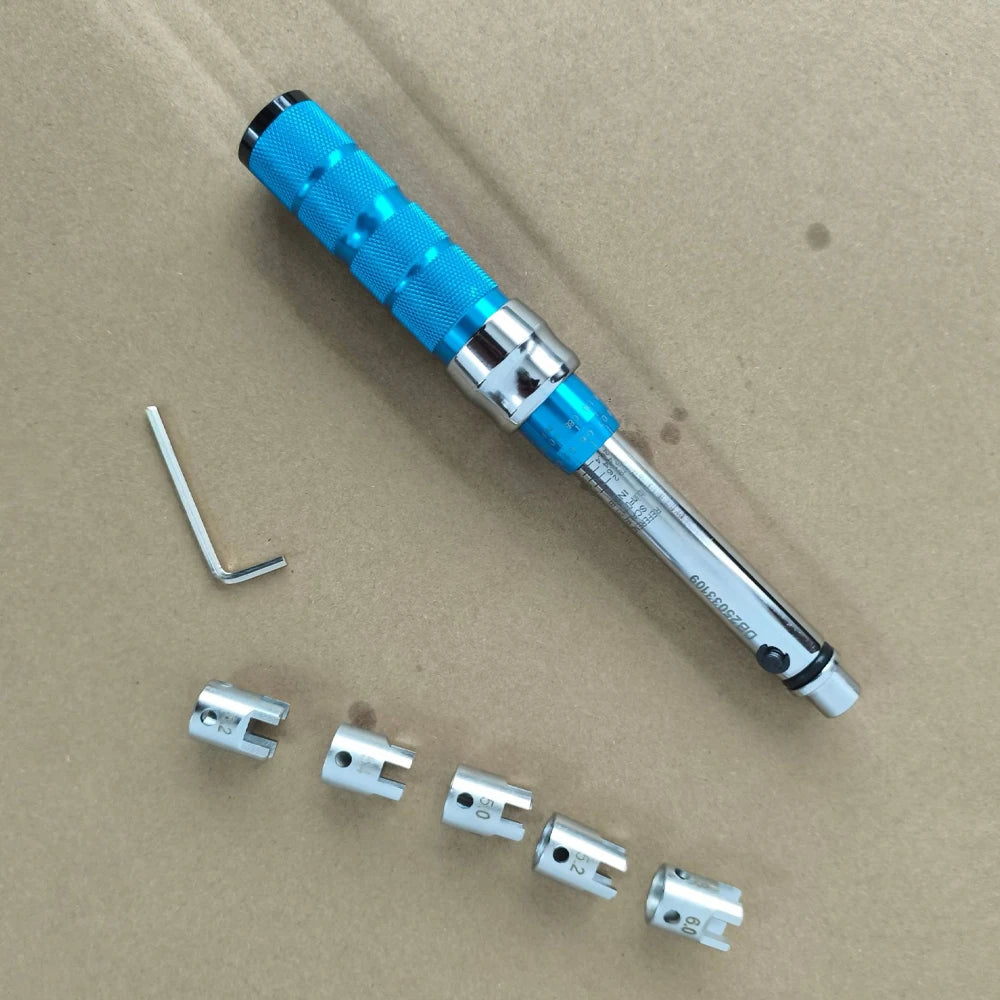 PINTUDY Spoke Torque Wrench – 2–10 Nm – 5 Interchangeable Heads – 10 Sizes 5.0–6.8mm – Motorcycle Spoke Tightening – $106