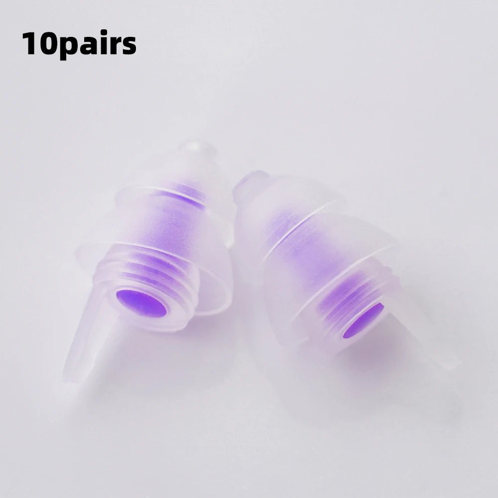 HUAK HUAK-04 / HUAK-05 Reusable High-Fidelity Concert Silicone Ear Plugs Noise Cancelling Musicians Motorcycles Sleeping Work Study Swim – CE Certified – Single or 10-Pair Bulk – Purple Red Blue Black White