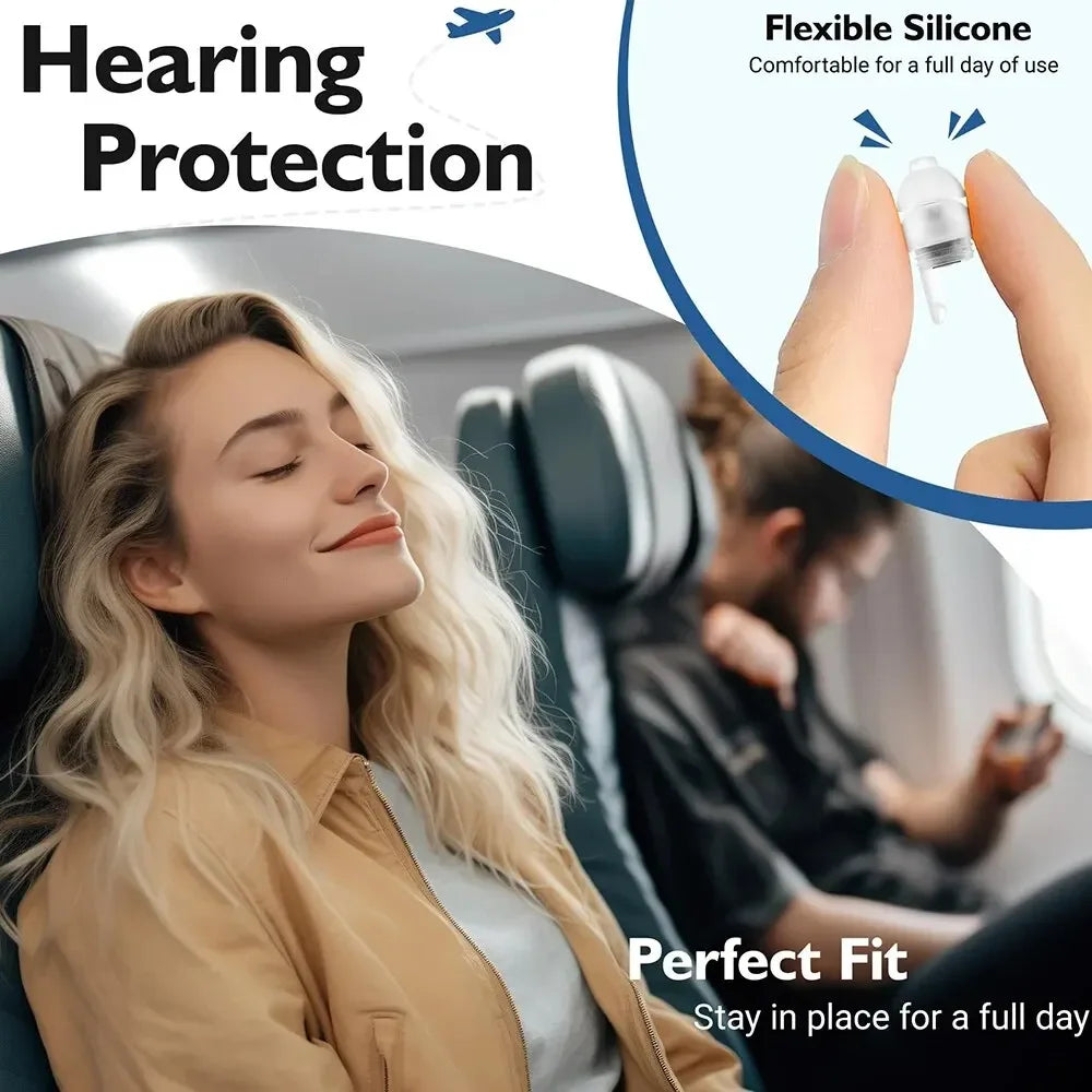 HUAK HUAK-04 / HUAK-05 Reusable High-Fidelity Concert Silicone Ear Plugs Noise Cancelling Musicians Motorcycles Sleeping Work Study Swim – CE Certified – Single or 10-Pair Bulk – Purple Red Blue Black White