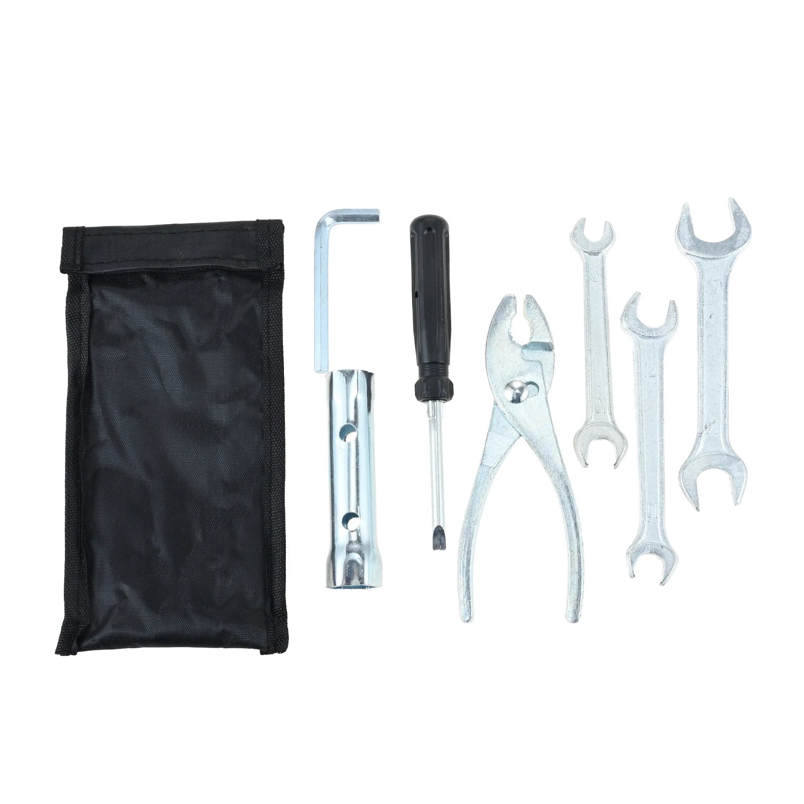 Universal 7-Piece Motorcycle Repair Tool Kit – Screwdriver, Sleeve Wrench & Pliers – Storage Bag – Honda / Suzuki / Yamaha – $22