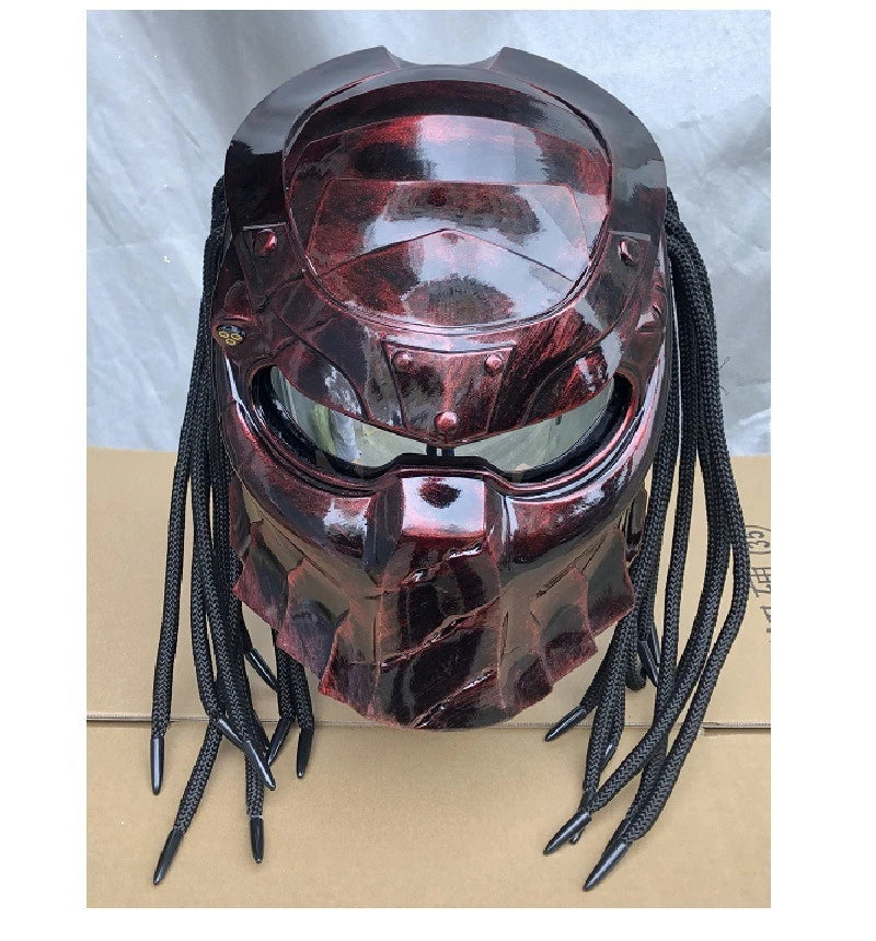 Carbon Fiber Helmets – Predator Full Face Motorcycle Helmet, DOT & ECE Certified, Retro Racing Design