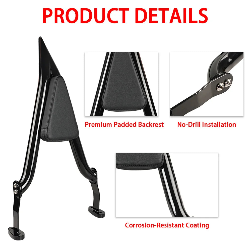 Motorcycle Rear Passenger Sissy Bar Backrest Pad Fit For Harley Davidson Road Glide 3 FLTRT 2025 FLRT Freewheeler 2015 - 2025