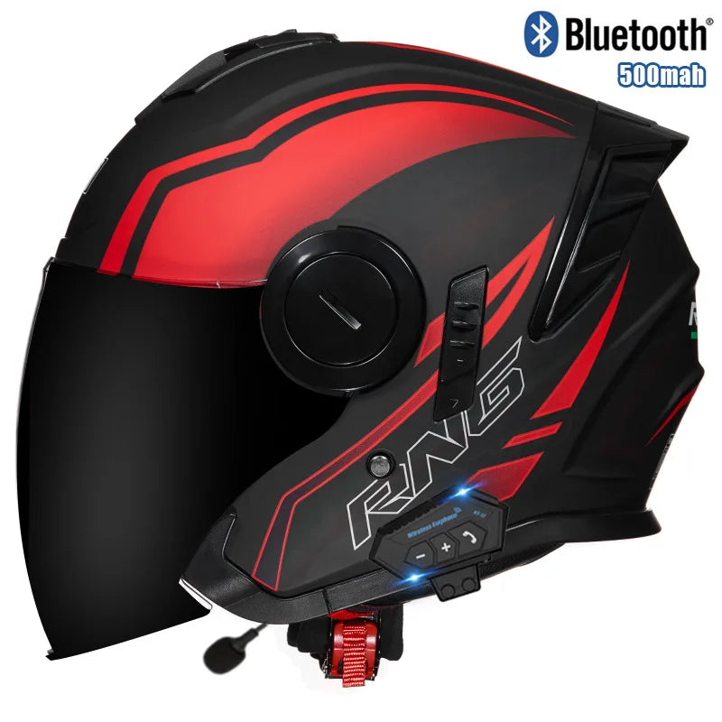 Three Quarter Open Face Helmets with Built In Bluetooth Headset