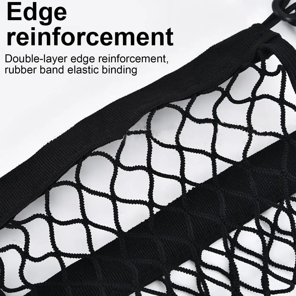 Motorcycle Net Cargo High Elastic Polyester Cargo Bungee Net with 4 Hooks Thickened Motorcycle Net Secure Easy Installation