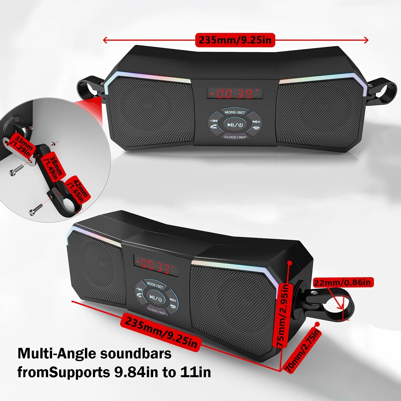 Motorcycle Speakers – Off-Road 12V Wireless Stereo with MP3 & FM Radio