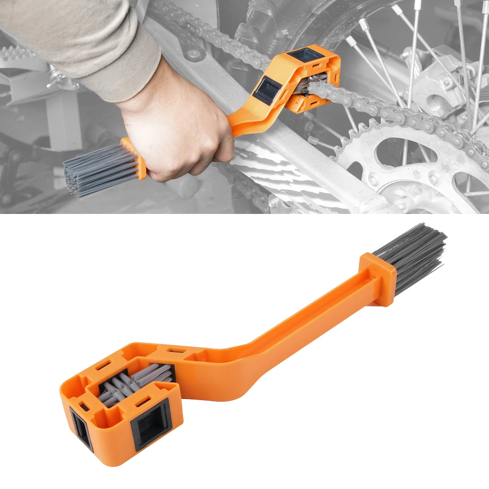 Universal Motocross & Off-Road Gear Chain Cleaning Brush Tool – KTM Husqvarna GasGas Beta Sherco Honda Yamaha Suzuki Kawasaki – $14