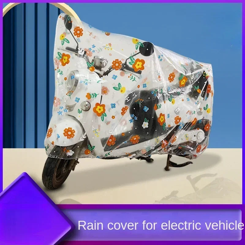Universal Electric Vehicle Rain Cover Motorcycle Sun Shield Electric Bicycle Rainproof Sunproof Outdoor Sunproof Moto Rain Cover – 190T Polyester Taffeta Waterproof Dustproof UV Resistant Windproof Snowproof XL XXL