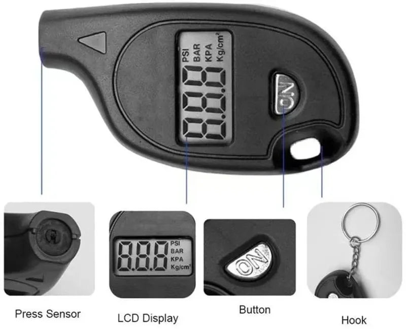 Digital Tire Pressure Gauge – LCD Display Tire Pressure Tester with Safety Alarm