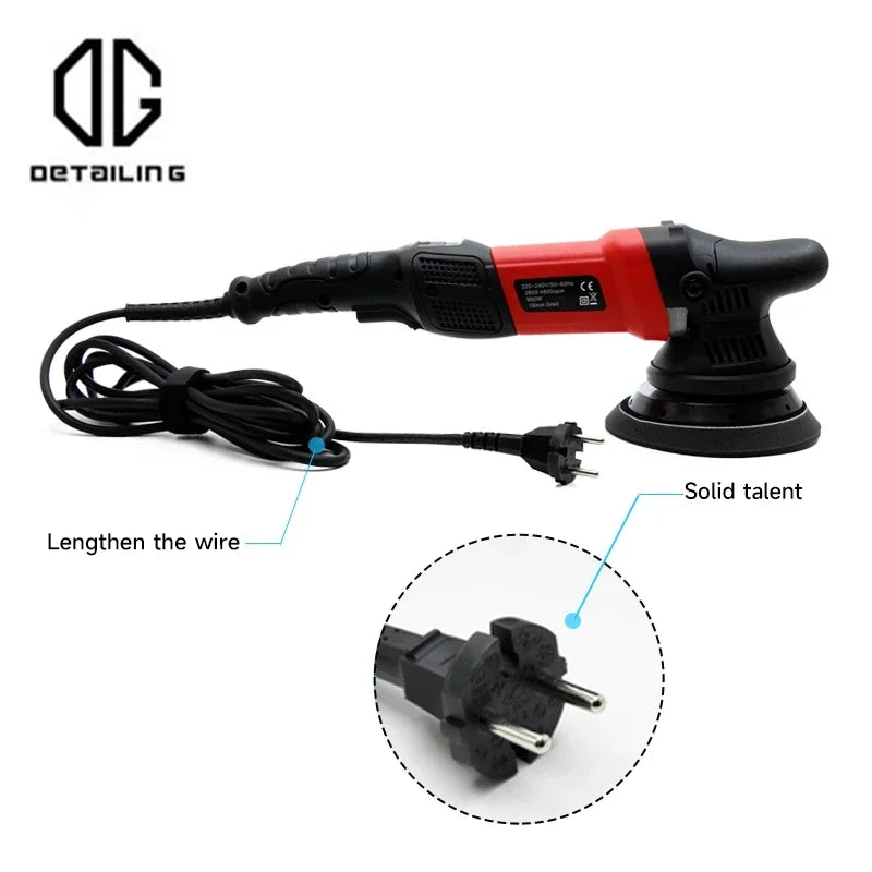 DETAILING North Wolf 900W Dual Action Car Polisher – 15mm / 21mm Orbit – 5" / 6" Pad – 6-Speed – 110V US / 220V EU – Machine Only or Set – CE Certified – $171–305
