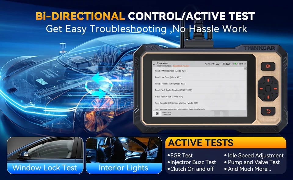 THINKCAR ThinkScan 662 Bi-Directional OBD2 Scanner – 12 Resets + CAN FD + FCA SGW – 153+ Brands – Lifetime Free Update – $300