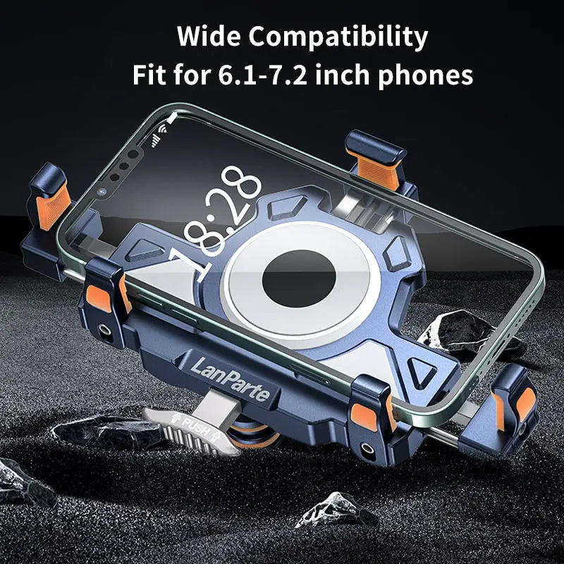 15W Wireless Charger Metal Shockproof Motorcycle Phone Holder 4 Vibration Dampener Fast Charging Motorbike Bicycle Bike Stand