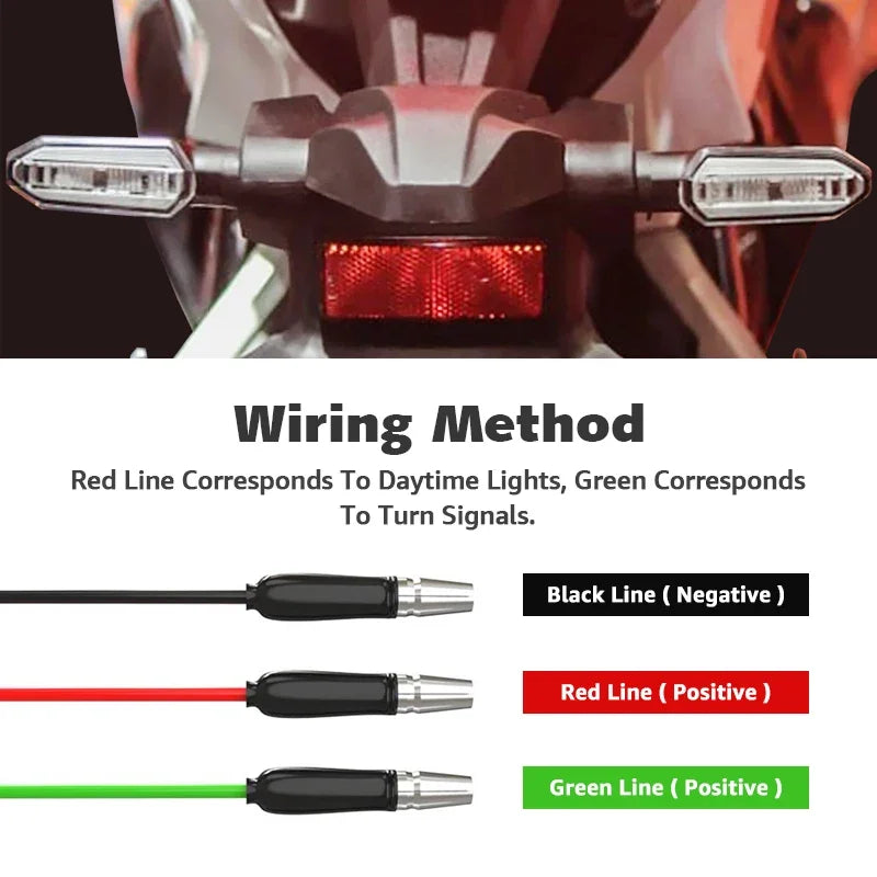 LED Turn Signal Bulbs – 12V Dual Color DRL Amber Flowing Motorcycle Light