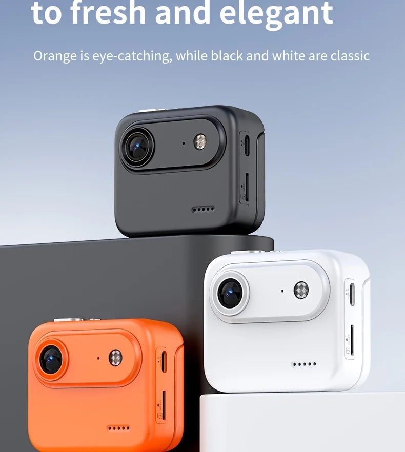4K HD Flip Screen Thumb Action Camera 20MP Sony Sensor Anti-Shake Wide-Angle Vlog Cycling Camcorder 32GB USB Charging Lightweight Portable POV Camera for Outdoor Travel Cycling