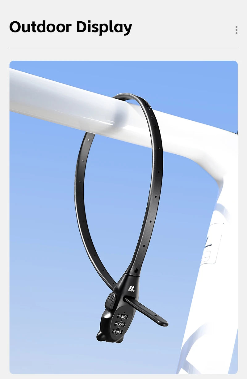WEST BIKING Anti-theft Bike Tie Lock Portable Security 3 Digit Bike Helmet Lock Motorcycle Scooter  Zinc Alloy Bicycle Tie Lock