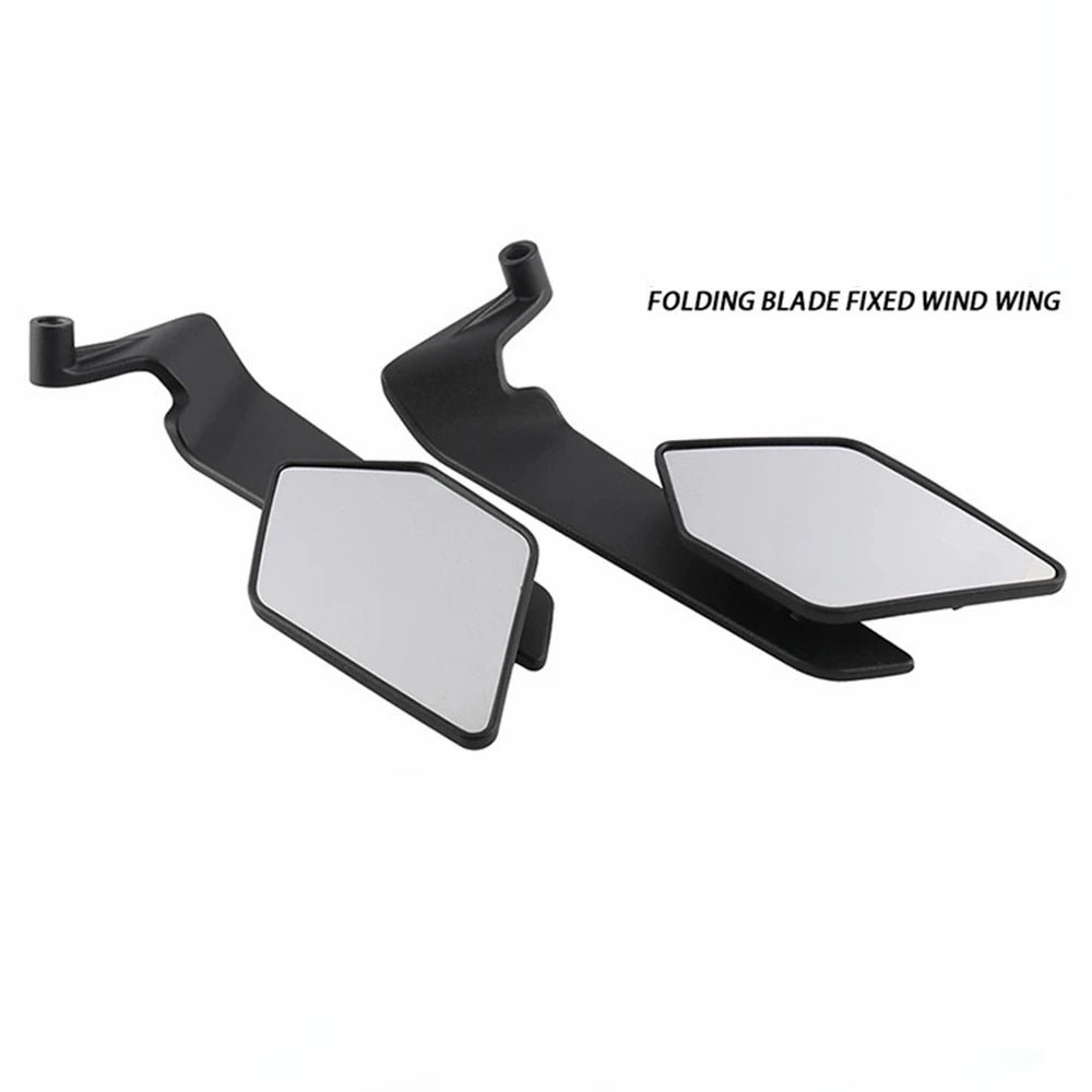 HVLMHA Yamaha MT-07 MT-09 MT-10 Stealth Winglet Rotatable Motorcycle Mirror CNC Aluminium Adjustable Rearview Motorcycle Mirror Kit 2021-2023
