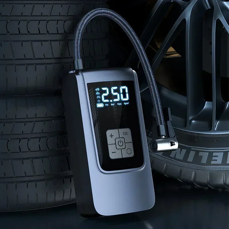Portable Air Compressor – Electric Tire Inflator for Car, Motorcycle & Bicycle