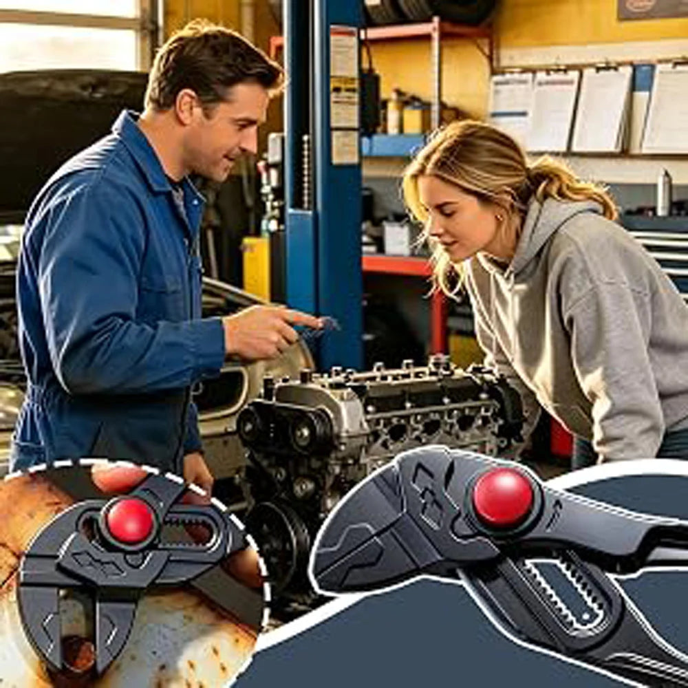 4-Inch Mini Pliers Wrench – Brake Caliper Tools – Rust-Resistant Electroplated Smooth Parallel Jaws Non-Slip Grooved Handle Alloy Steel – Black / Silver – $32