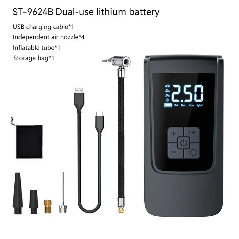 Portable Air Compressor – Wireless Tire Inflator with LCD Display