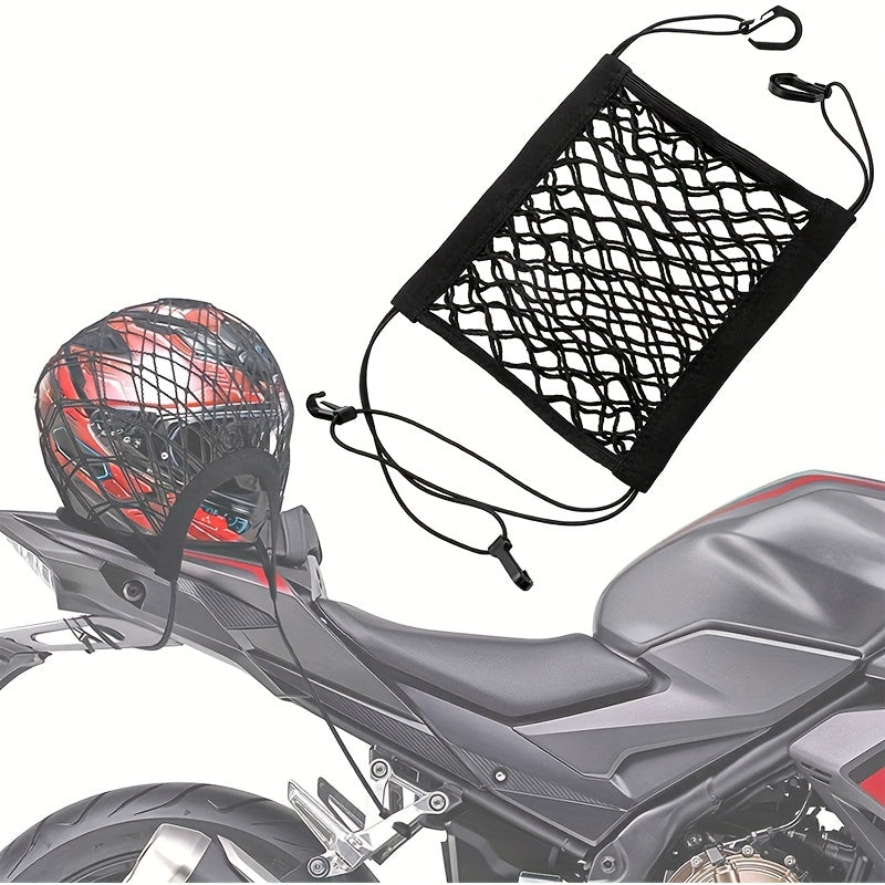 Cargo Net – Double Layer Motorcycle Helmet Storage Bungee Net