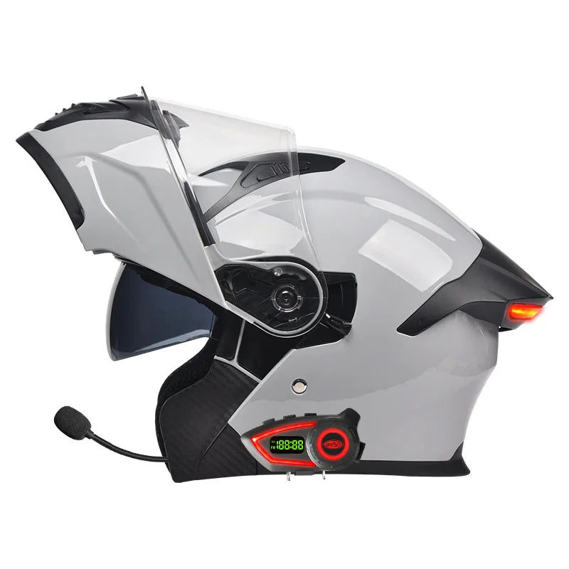 Modular Helmets – DOT Approved Bluetooth Motorcycle Helmet, Dual Visor & LED Tail Light