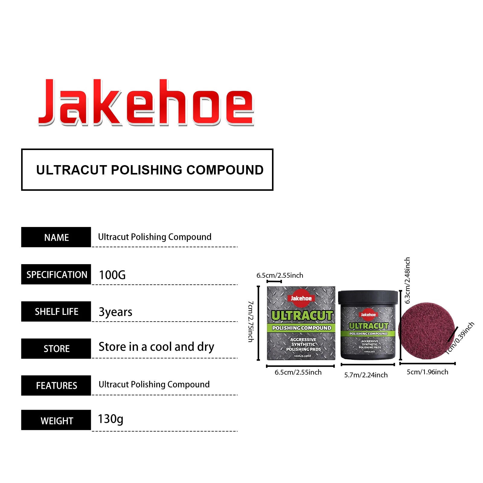 JAKEHOE Polishing Compound Kit – 100g Paste + Pad Per Set – Removes Scratches Oxidation Stains – Auto Paint Multi-Surface – 1 / 2 / 3 / 4 Sets – $25–35