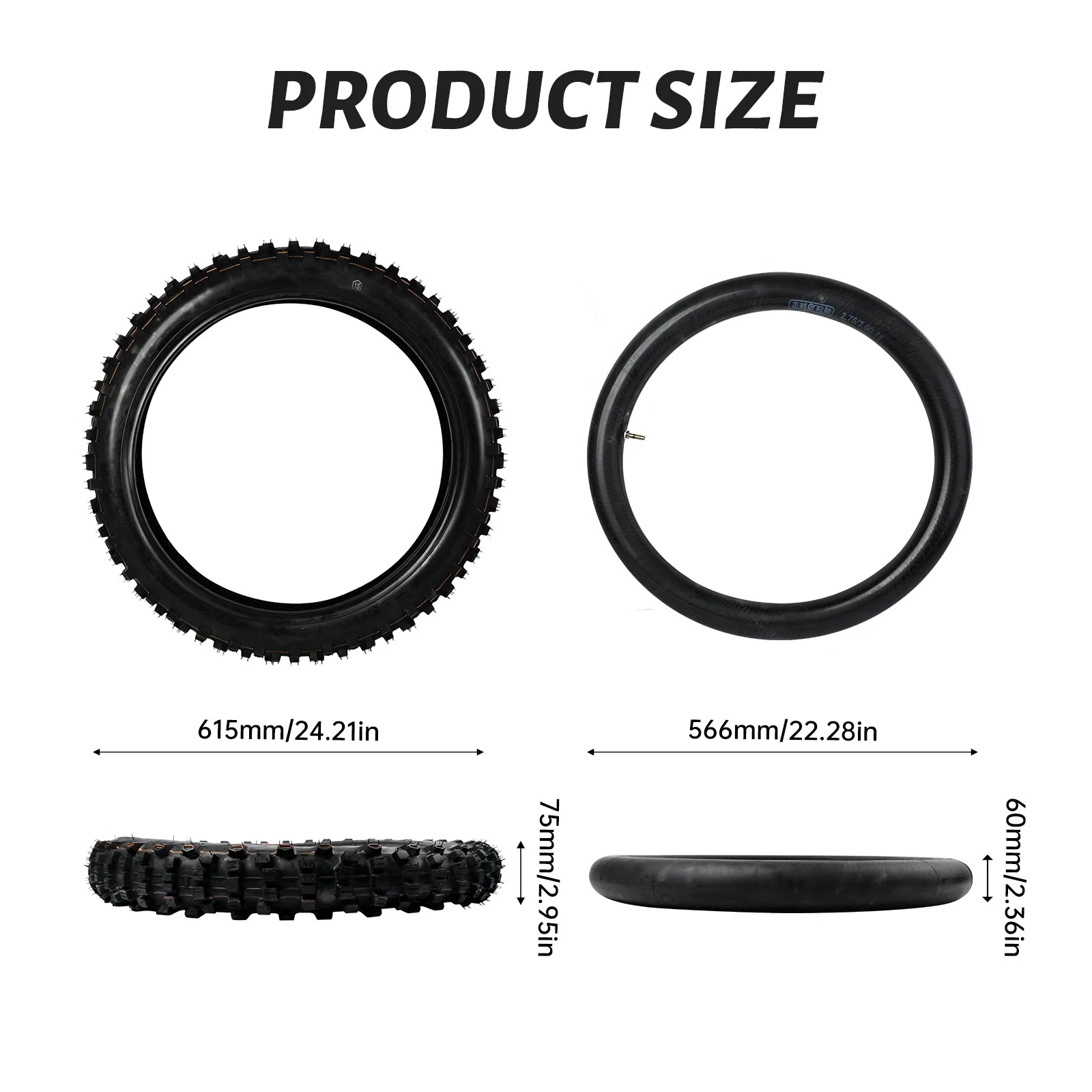 Dirt Bike Tires – 3.00-18 Rear Tire & Inner Tube for Surron Light Bee X