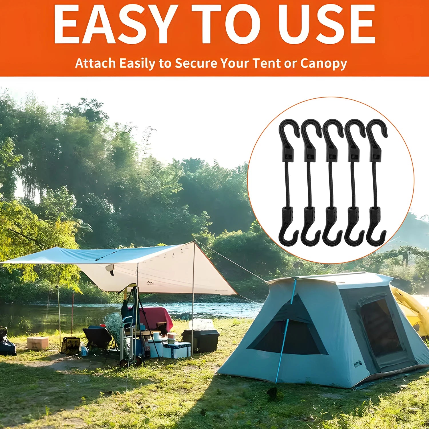 Bungee Straps – Heavy Duty Elastic Tie Down Straps with Hooks