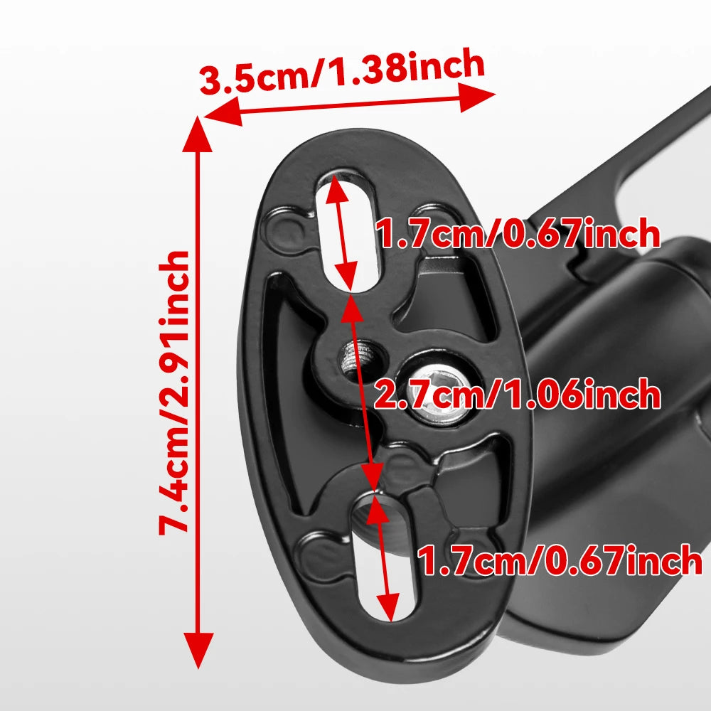 For Kawasaki Ninja 250 300 400 650 H2 H4 Modified Motorcycle Mirrors Adjustable Rotating Rearview Wind Swivel Wing Side Mirror
