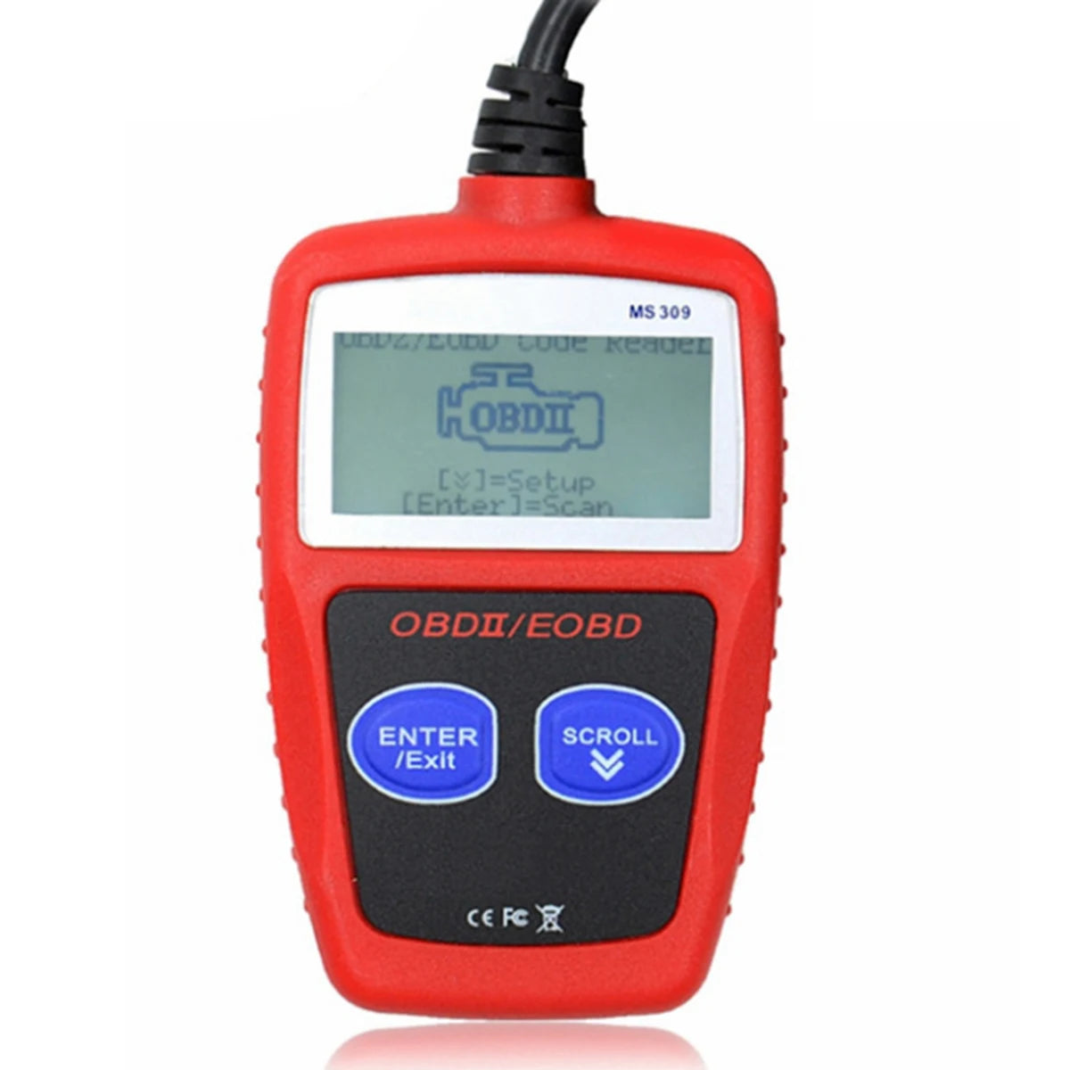 MS309 OBD-II Code Reader – Built-In LCD Display – No Phone Required – Read + Clear Check Engine – Universal 1996+ Cars – $34