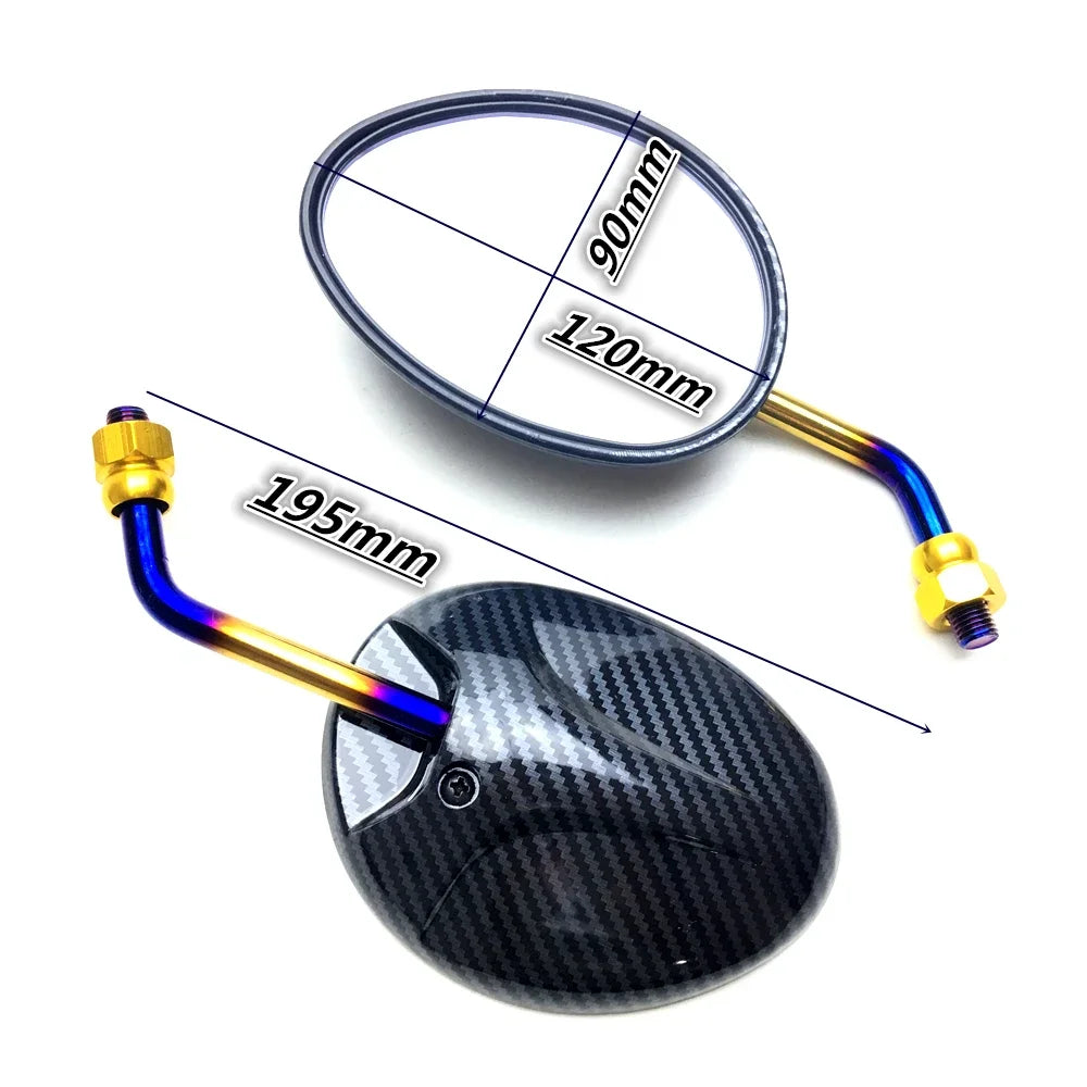 Universal 8mm Convex Motorcycle Mirror ABS & Metal Rearview Side Motorcycle Mirror for Honda Suzuki Yamaha Kawasaki Ducati Scooter E-Bike