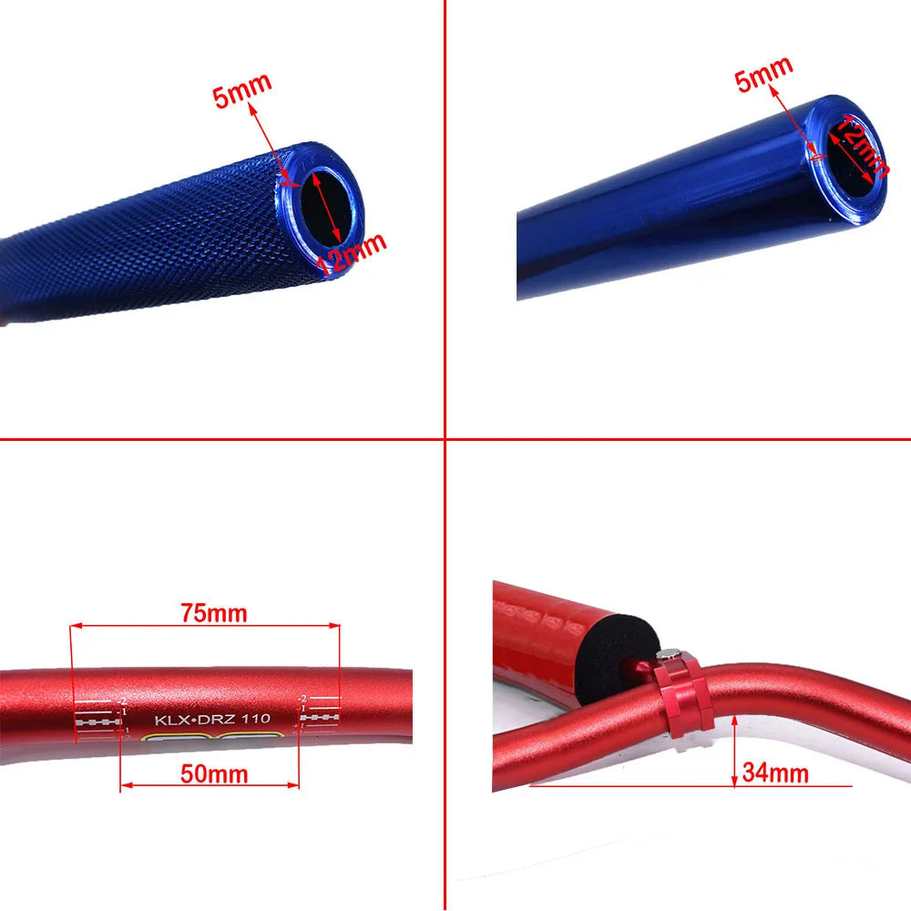 Motorcycle Handlebar 7/8" 22mm Motocross Moto Dirt Pit Bike Aluminum Bar For KLX DRZ 110
