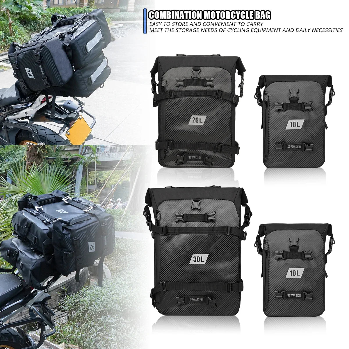 Motorcycle Backpack – Waterproof 8L–30L Cycling & Travel Bag