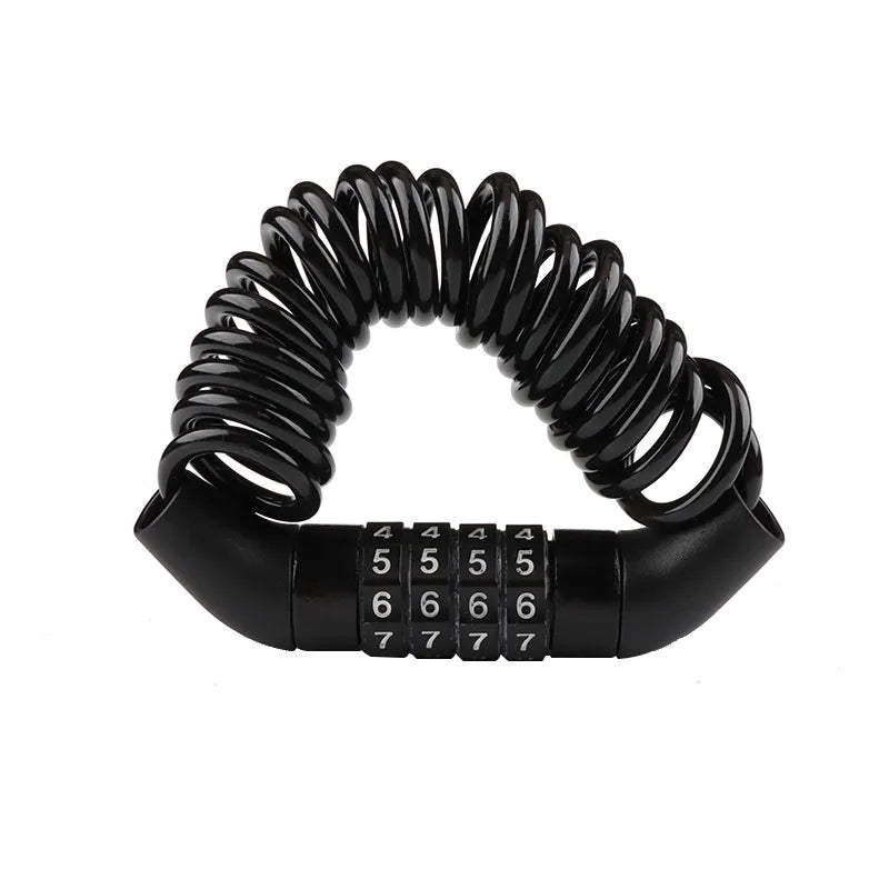 Helmet Lock Anti-theft 4 Digit Password MTB Road Bike Locks For Scooter Motorcycle Portable Cycling Bicycle Cable Lock