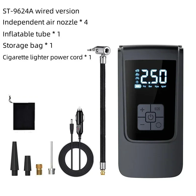 Portable Air Compressor – Electric Tire Inflator for Car, Motorcycle & Bicycle