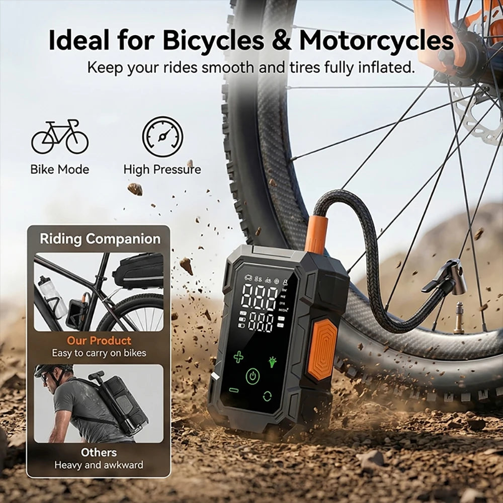 Portable Air Compressor – Cordless Tire Inflator with Digital Display