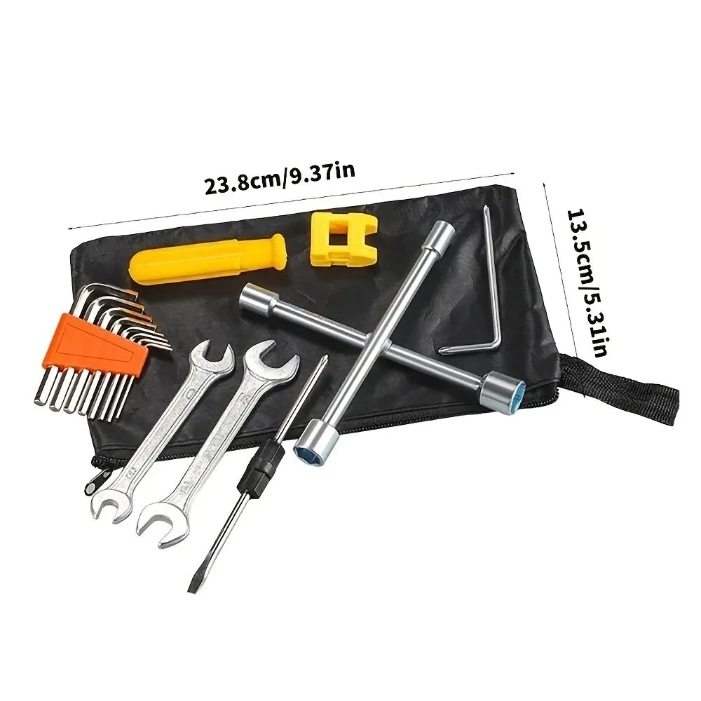 NIUXIANG 8-Piece Socket Wrench, Screwdriver & Hex Tool Kit – Bicycle & Motorcycle Repair – Portable Tool Bag – $14