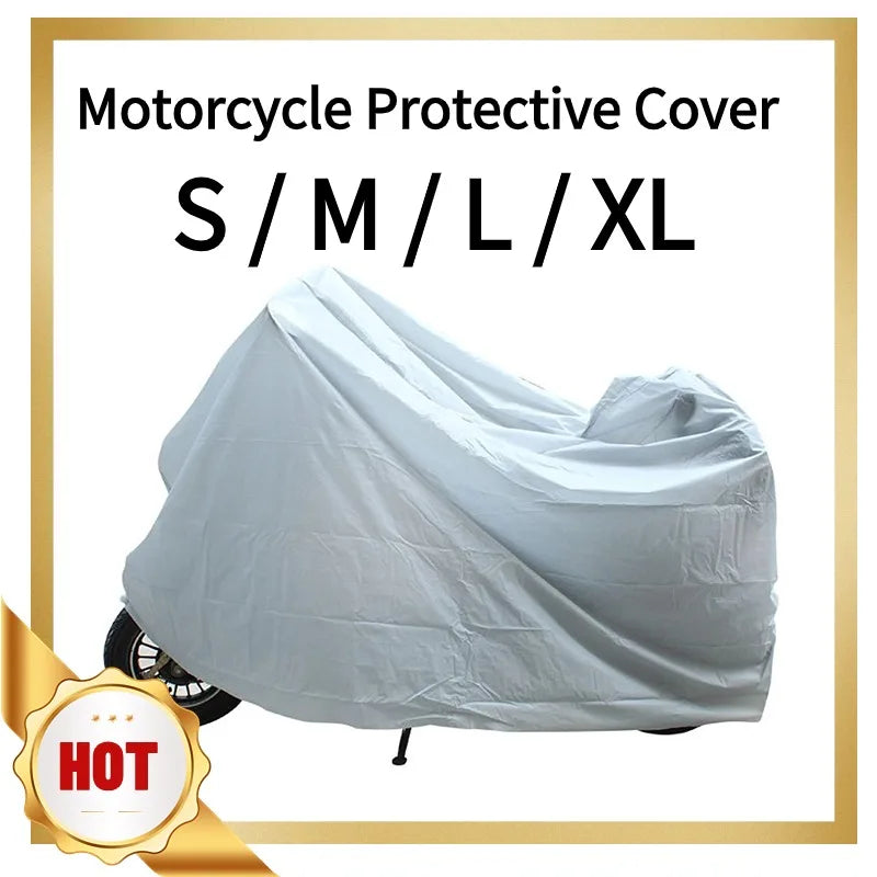 Motorcycle Outdoor Indoor Protective Cover Waterproof Bike Scooter Outdoor Rain Dust UV Proof Sun Protection Case for Motorbike – PEVA Silver S-XL 50cc 125cc 150cc Scooter Electric Scooter