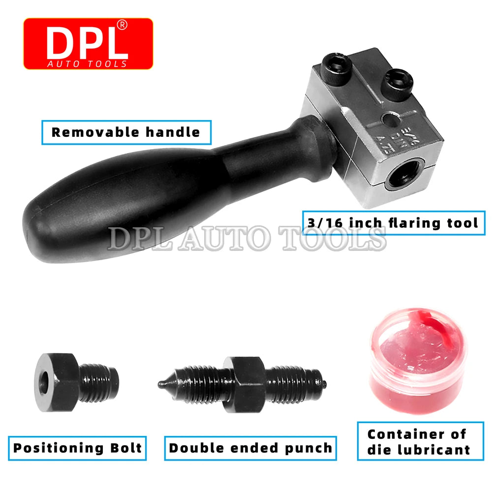3/16" Double Flaring Tool – Brake Line Tools – Handheld 45° SAE DIN Double Flare Tool with Detachable Die for Motorcycle Automotive and Truck Brake Line – 442g – $30