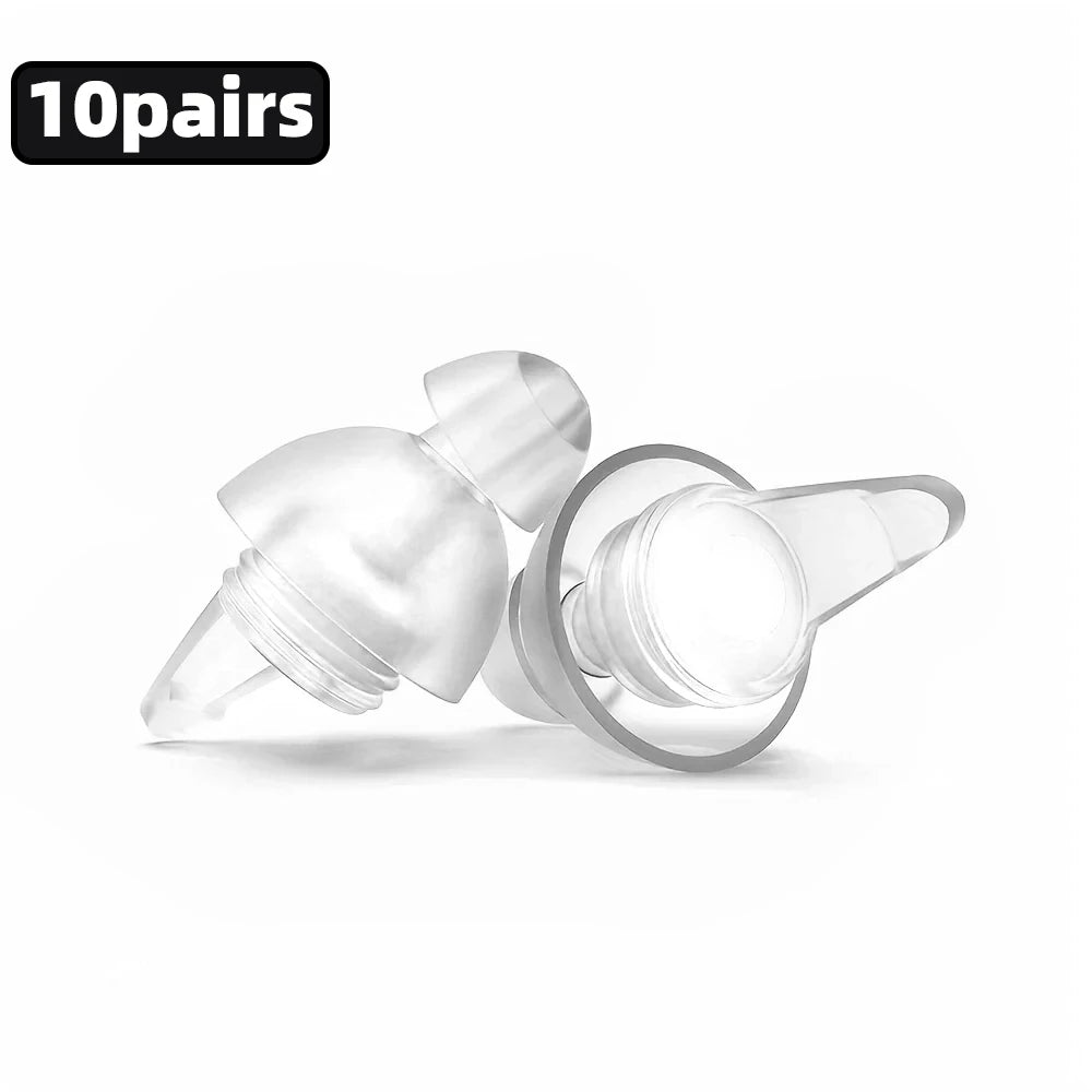 HUAK Quiet-04 Motorcycle Riding Earplugs Reusable High-Fidelity Silicone IPX8 Waterproof for Swimming & Travel – 5 or 10 Sets – Black Blue Red Purple White