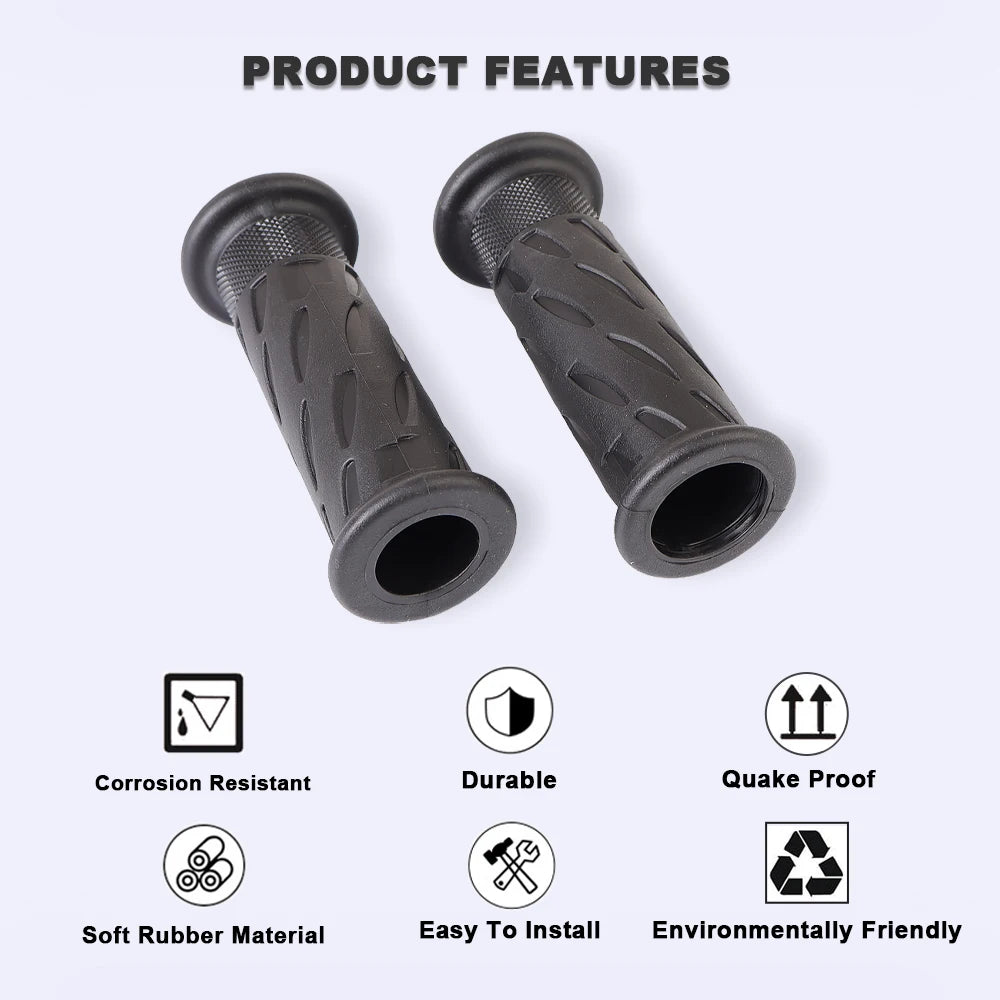 Triumph Bonneville Motorcycle Handlebar Grips 22mm 28mm High Quality Rubber Striped Non-Slip Shockproof Handle Bar Grip Cover for Bonneville Bobber T100 T120 Speedmaster Thruxton 1200 Euro 5 – Black (1 Pair)
