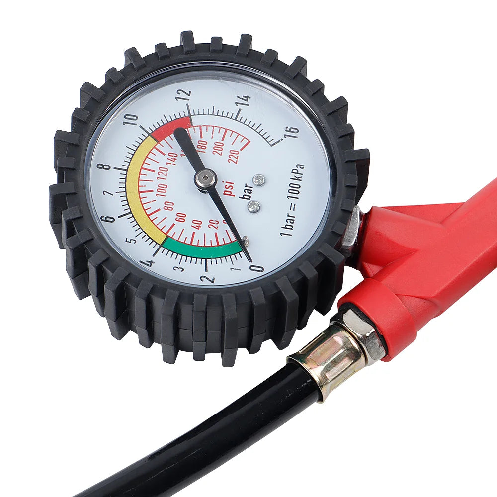 0–220 PSI / 0–16 Bar Tire Pressure Gauge – Dual Scale